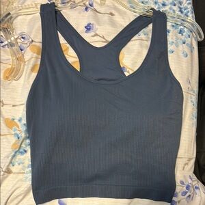 CALIA  Blue Crop Top with Built in Sports Bra
